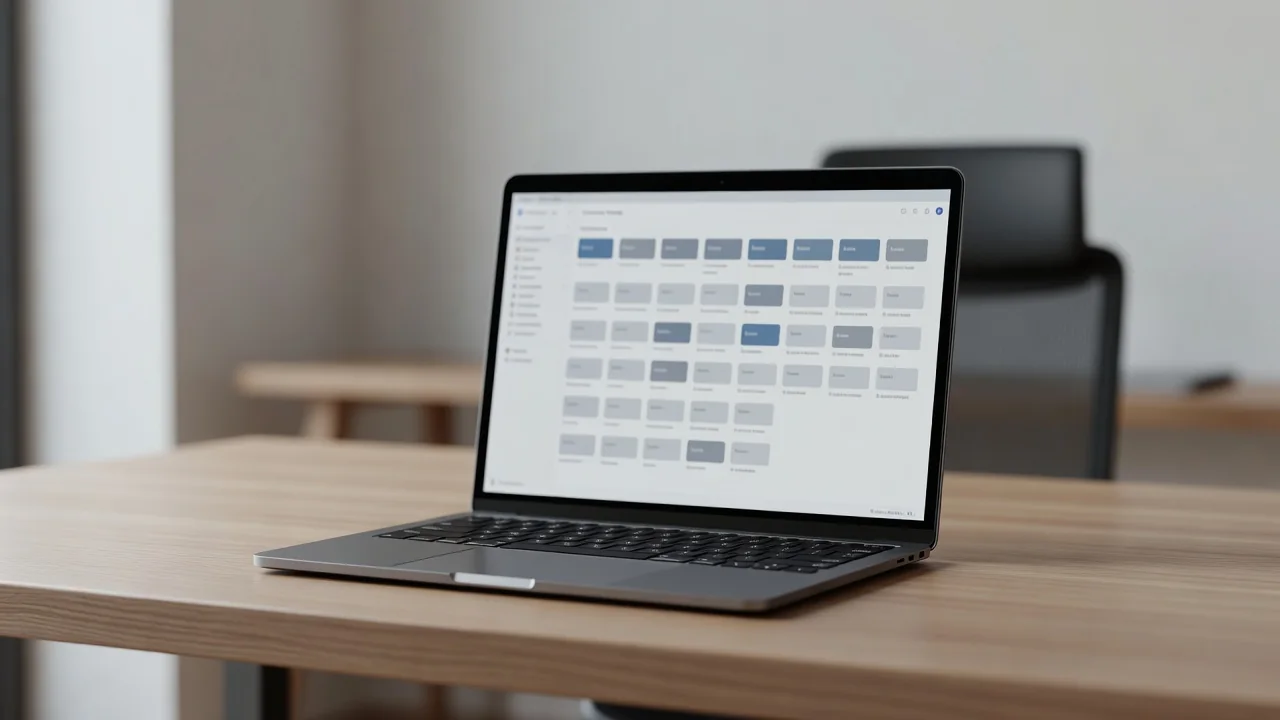 Tela de notebook com gerenciador de extensões de um editor de código