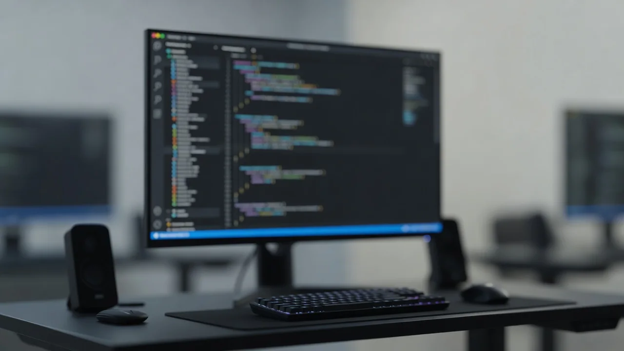 Tela de editor com arquivo de configuração aberto em destaque